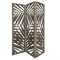 Homeroots 3 Panel Grey Room Divider with Tropical leaf 376794 - alternate 1